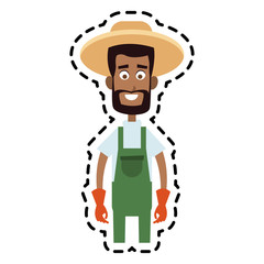 male farmer cartoon  icon image vector illustration design 