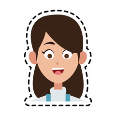 happy pretty woman icon image vector illustration design 