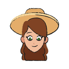 happy woman cartoon icon over white background. vector illustration