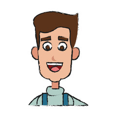 happy man cartoon icon over white background. vector illustration