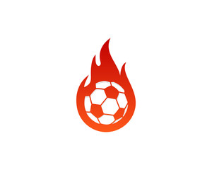 Soccer Fire Icon Logo Design Element