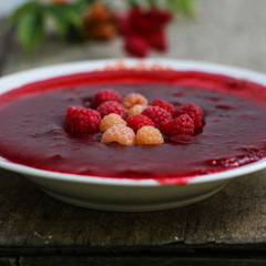 Dessert - jelly with raspberries (Kissel)