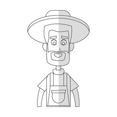 gardening man cartoon icon over white background. vector illustration