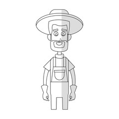 gardening man cartoon icon over white background. vector illustration
