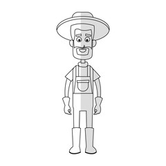 gardening man cartoon icon over white background. vector illustration