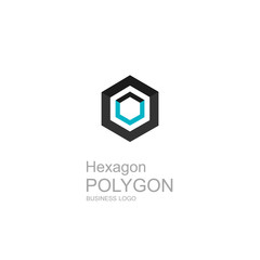 Business icon Hexagon, flat polygonal hexagon, geometric design concept