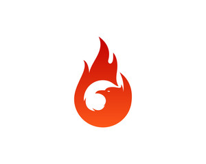 Phoenix Fire Icon Logo Design Element