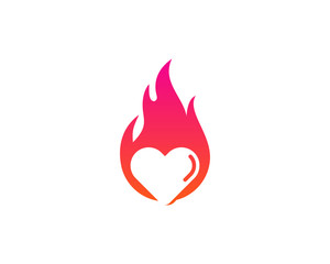 Fire Love Icon Logo Design Element