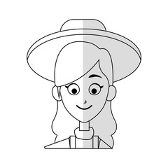 happy woman cartoon icon over white background. vector illustration