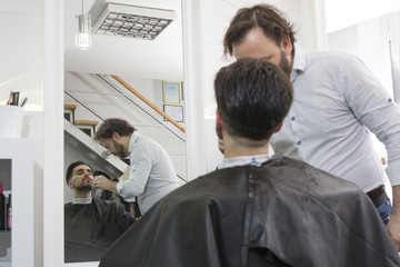 At the barber saloon