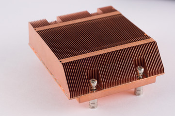 Used copper heat sink for cooling the microprocessor of the computer board. Radiator plates in...