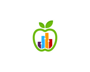 Fruit Stats Icon Logo Design Element