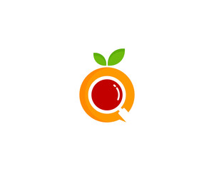 Fruit Search Icon Logo Design Element