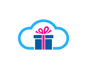Cloud Gift Icon Logo Design Element