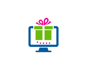 Computer Gift Icon Logo Design Element