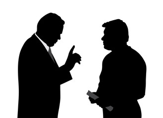 Boss giving order or warning his employee