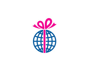 Global Gift Icon Logo Design Element
