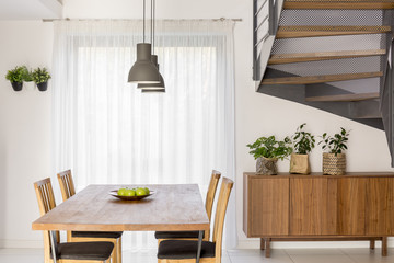 Dining room with stairs