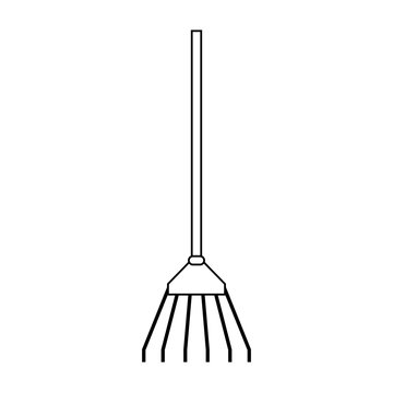 rake gardening tools icon image vector illustration design 