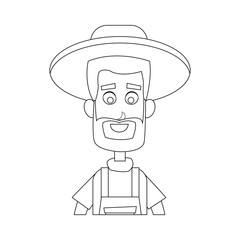 happy male farmer icon image vector illustration design 