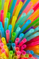 Many colorful straw