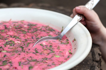  Beetroot - cold soup with beets and other vegetables