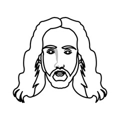 man with long hair beard  icon image vector illustration design 