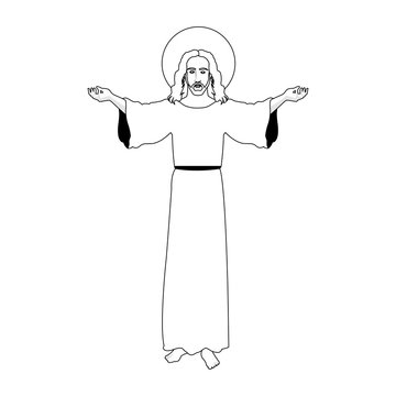 jesus christ christian icon image vector illustration design 