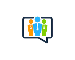Job Talk Icon Logo Design Element