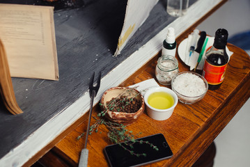 picture of ingredients and items for photographing food