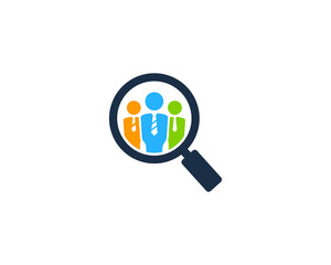 Job Search Icon Logo Design Element