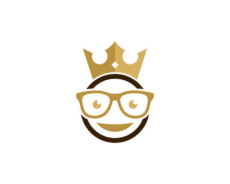 King Geek Icon Logo Design Element
