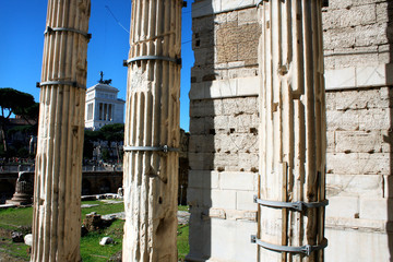 Ruins of Trajan's Forum in Rome, Italy