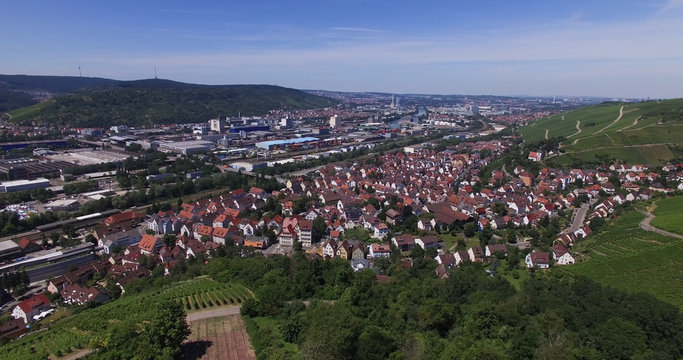 areal view with look in the city