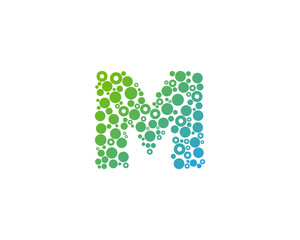 Letter M Dot Circle Icon Logo Design Element