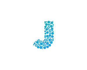 Letter J Dot Circle Icon Logo Design Element