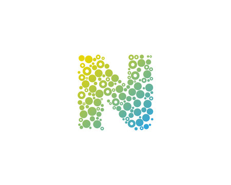 Letter N Dot Circle Icon Logo Design Element