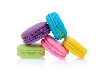 macaroons or macaron on white background
