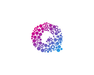 Letter Q Dot Circle Icon Logo Design Element