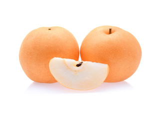 Snow pear isolated on white background.