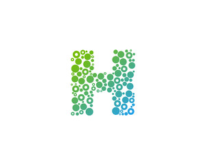 Letter H Dot Circle Icon Logo Design Element