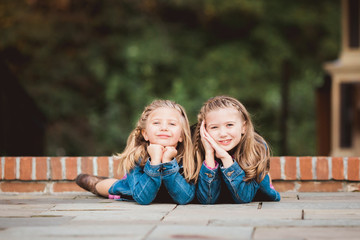 Two Young Caucasian Sisters