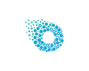Letter O Particle Circle Icon Logo Design Element