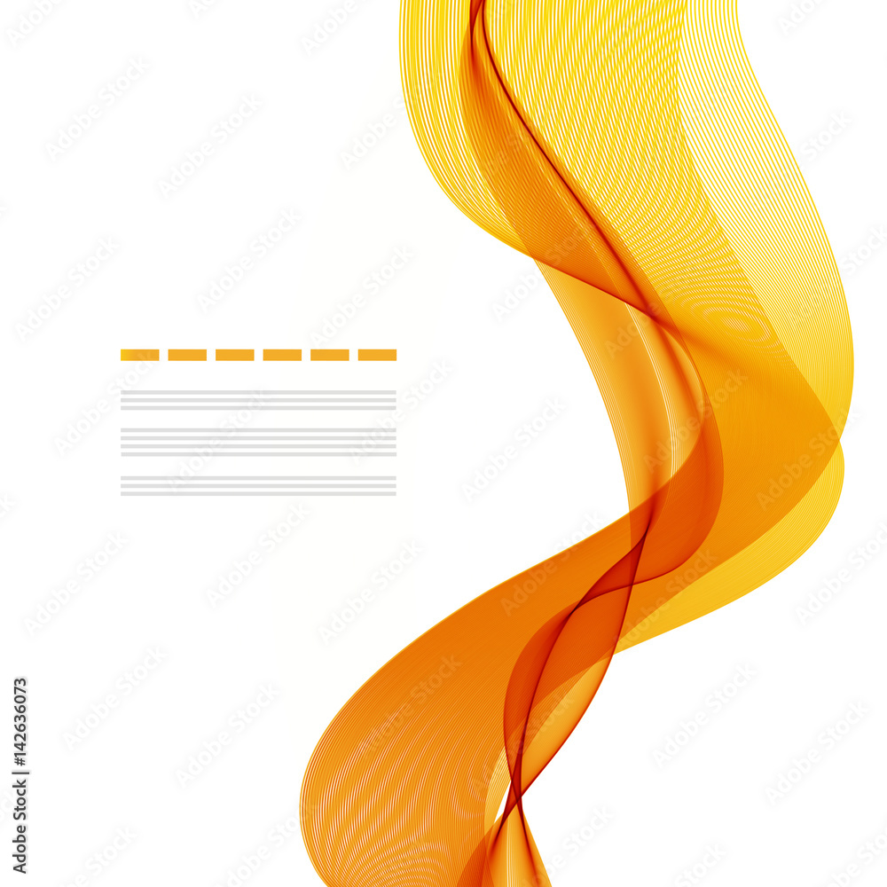 Poster abstract colorful background with orange wave