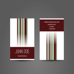 Business Card Design with Colorful Striped Pattern