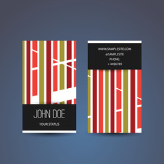 Business Card Design with Colorful Striped Pattern