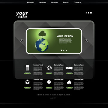 Modern Colorful Abstract Eco Web Site Creative Design Template with Earth Gobe - Illustration for Your Business or Blog 