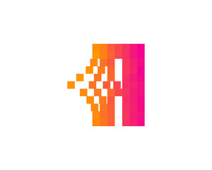 Letter Pixel Spread Icon Logo Design Element
