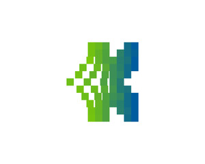 Fototapeta premium Letter K Pixel Spread Icon Logo Design Element