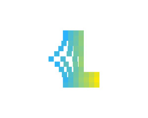 Letter L Pixel Spread Icon Logo Design Element